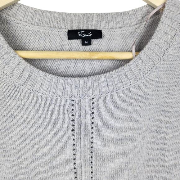Rails "Presley" Dove Gray Cashmere Wool Blend Pullover Round Neck Sweater M - Picture 7 of 10